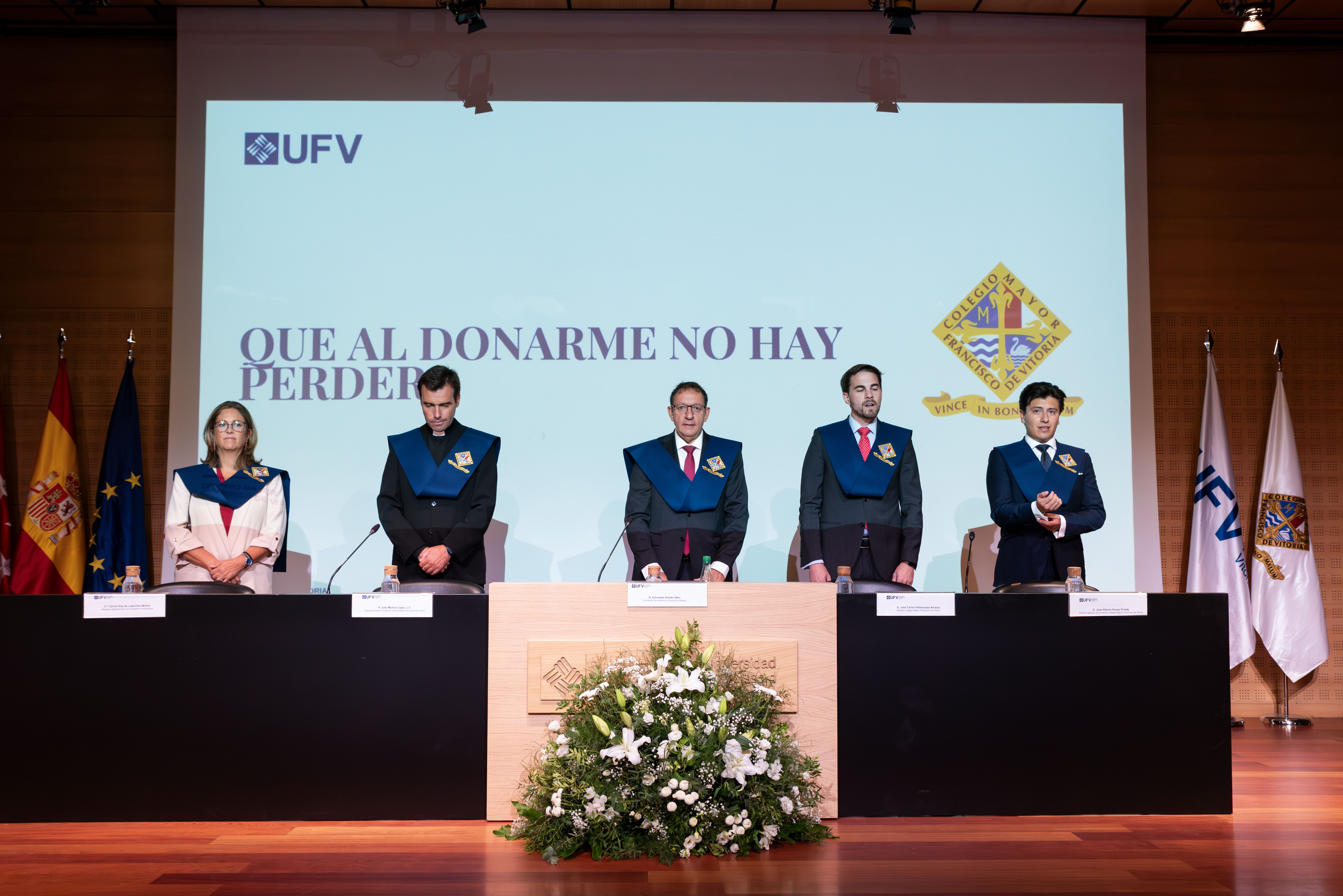 Presidential table at the Francisco de Vitoria College's Opening Ceremony